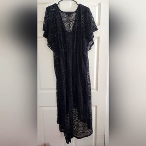 Burlesque by Modcloth lace flutter sleeve high-low dress